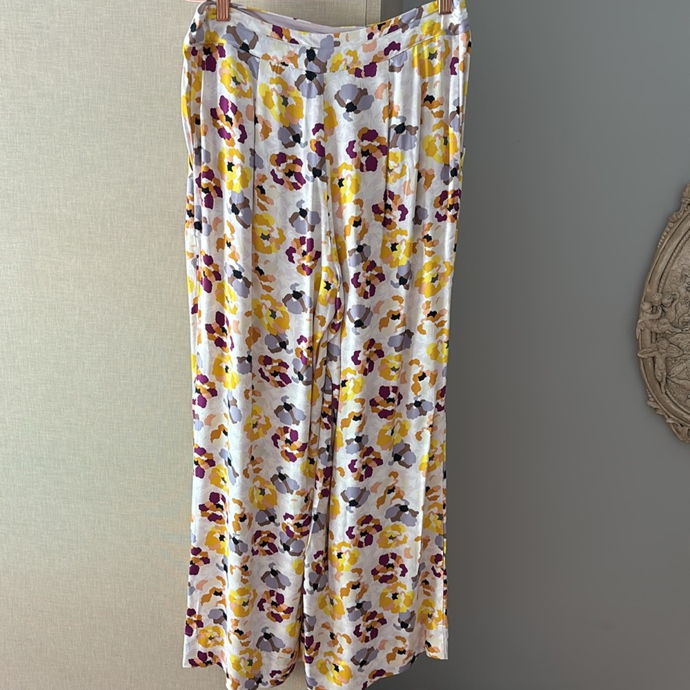 Anthropologie Maeve Floral Pants in Purple and Yellow - Picture 5 of 6